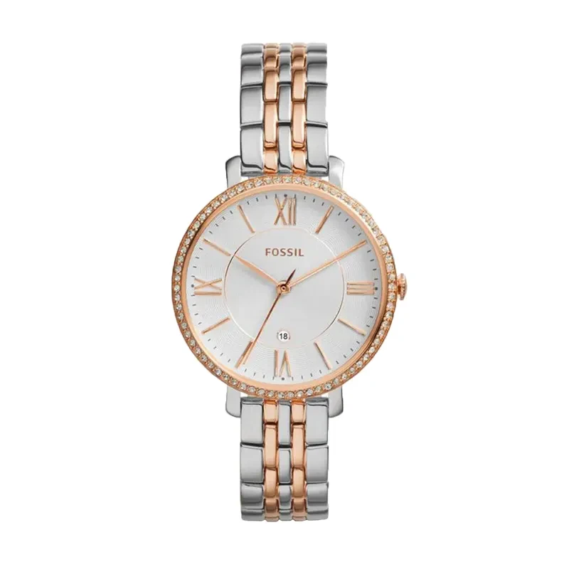 Fossil Jacqueline Two-tone White Dial Ladies Watch- ES3634
